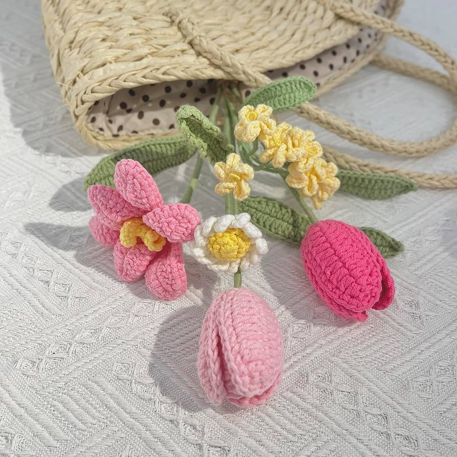 Amazon｜JOMODECOR ハンドメイド かぎ針編み チューリップ